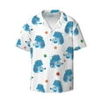 thumbnail image 1 of Xecao offers the Cartoon Poodle Dog for Men's Casual Short-sleeved Shirt, a button-up collared shirt with a pocket, perfect for beach vacations and yacht travel in the X-Large size., 1 of 7