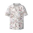 thumbnail image 1 of Xecao offers the Cat Bear Rabbit for Men's Casual Short-sleeved Shirt, a button-up collared shirt with a pocket, perfect for beach vacations and yacht travel in the XX-Large size., 1 of 7
