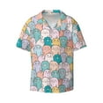 thumbnail image 1 of Xecao offers the Colorful Cute Pig for Men's Casual Short-sleeved Shirt, a button-up collared shirt with a pocket, perfect for beach vacations and yacht travel in the 3X-Large size., 1 of 7