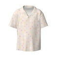 thumbnail image 1 of Xecao offers the Colorful Dots for Men's Casual Short-sleeved Shirt, a button-up collared shirt with a pocket, perfect for beach vacations and yacht travel in the X-Large size., 1 of 7