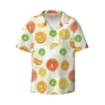 thumbnail image 1 of Xecao offers the Colorful Lemons for Men's Casual Short-sleeved Shirt, a button-up collared shirt with a pocket, perfect for beach vacations and yacht travel in the size., 1 of 7