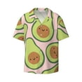 thumbnail image 1 of Xecao offers the Cute Avocado for Men's Casual Short-sleeved Shirt, a button-up collared shirt with a pocket, perfect for beach vacations and yacht travel in the X-Large size., 1 of 7