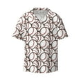 thumbnail image 1 of Xecao offers the Cute Baseball for Men's Casual Short-sleeved Shirt, a button-up collared shirt with a pocket, perfect for beach vacations and yacht travel in the XX-Large size., 1 of 7