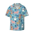 thumbnail image 1 of Xecao offers the Cute Dog for Men's Casual Short-sleeved Shirt, a button-up collared shirt with a pocket, perfect for beach vacations and yacht travel in the Large size., 1 of 7