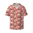 thumbnail image 1 of Xecao offers the Cute French Bulldog for Men's Casual Short-sleeved Shirt, a button-up collared shirt with a pocket, perfect for beach vacations and yacht travel in the Large size., 1 of 7