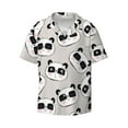 thumbnail image 1 of Xecao offers the Cute Panda for Men's Casual Short-sleeved Shirt, a button-up collared shirt with a pocket, perfect for beach vacations and yacht travel in the X-Large size., 1 of 7