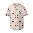 thumbnail image 1 of Xecao offers the Cute Panda for Men's Casual Short-sleeved Shirt, a button-up collared shirt with a pocket, perfect for beach vacations and yacht travel in the XX-Large size., 1 of 7