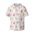 thumbnail image 1 of Xecao offers the Cute Pig for Men's Casual Short-sleeved Shirt, a button-up collared shirt with a pocket, perfect for beach vacations and yacht travel in the size., 1 of 7