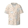 thumbnail image 1 of Xecao offers the Cute Rabbit for Men's Casual Short-sleeved Shirt, a button-up collared shirt with a pocket, perfect for beach vacations and yacht travel in the Small size., 1 of 7
