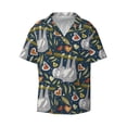 thumbnail image 1 of Xecao offers the Cute Sloth for Men's Casual Short-sleeved Shirt, a button-up collared shirt with a pocket, perfect for beach vacations and yacht travel in the Large size., 1 of 7