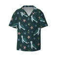 thumbnail image 1 of Xecao offers the Cute Turtle for Men's Casual Short-sleeved Shirt, a button-up collared shirt with a pocket, perfect for beach vacations and yacht travel in the Medium size., 1 of 7