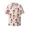 thumbnail image 1 of Xecao offers the Dachshund Dog Heart for Men's Casual Short-sleeved Shirt, a button-up collared shirt with a pocket, perfect for beach vacations and yacht travel in the 4X-Large size., 1 of 7