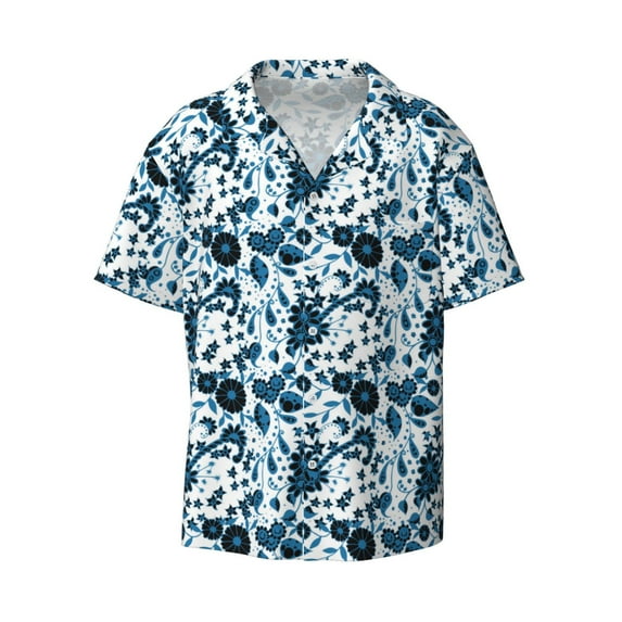 Xecao offers the Daisies Flowers for Men's Casual Short-sleeved Shirt, a button-up collared shirt with a pocket, perfect for beach vacations and yacht travel in the Medium size.