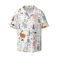 thumbnail image 1 of Xecao offers the Fall Rabbit for Men's Casual Short-sleeved Shirt, a button-up collared shirt with a pocket, perfect for beach vacations and yacht travel in the Small size., 1 of 7