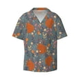 thumbnail image 1 of Xecao offers the Floral Squirrel for Men's Casual Short-sleeved Shirt, a button-up collared shirt with a pocket, perfect for beach vacations and yacht travel in the 4X-Large size., 1 of 7