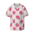 thumbnail image 1 of Xecao offers the Floral Strawberr for Men's Casual Short-sleeved Shirt, a button-up collared shirt with a pocket, perfect for beach vacations and yacht travel in the Medium size., 1 of 7