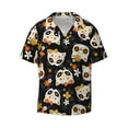 thumbnail image 1 of Xecao offers the Flower Fox for Men's Casual Short-sleeved Shirt, a button-up collared shirt with a pocket, perfect for beach vacations and yacht travel in the Small size., 1 of 7