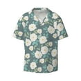 thumbnail image 1 of Xecao offers the Flower for Men's Casual Short-sleeved Shirt, a button-up collared shirt with a pocket, perfect for beach vacations and yacht travel in the Large size., 1 of 7