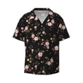 thumbnail image 1 of Xecao offers the Flowers for Men's Casual Short-sleeved Shirt, a button-up collared shirt with a pocket, perfect for beach vacations and yacht travel in the Large size., 1 of 7