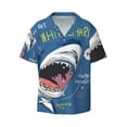 thumbnail image 1 of Xecao offers the Great White Shark for Men's Casual Short-sleeved Shirt, a button-up collared shirt with a pocket, perfect for beach vacations and yacht travel in the Large size., 1 of 7