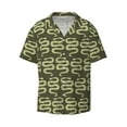 thumbnail image 1 of Xecao offers the Green Snake for Men's Casual Short-sleeved Shirt, a button-up collared shirt with a pocket, perfect for beach vacations and yacht travel in the XX-Large size., 1 of 7