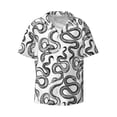 thumbnail image 1 of Xecao offers the Hand Drawn Snake for Men's Casual Short-sleeved Shirt, a button-up collared shirt with a pocket, perfect for beach vacations and yacht travel in the XX-Large size., 1 of 7