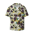 thumbnail image 1 of Xecao offers the Happy Skeleton for Men's Casual Short-sleeved Shirt, a button-up collared shirt with a pocket, perfect for beach vacations and yacht travel in the size., 1 of 7