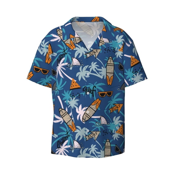 Xecao offers the Hawaiian Style for Men's Casual Short-sleeved Shirt, a button-up collared shirt with a pocket, perfect for beach vacations and yacht travel in the XX-Large size.