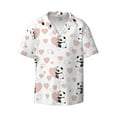 thumbnail image 1 of Xecao offers the Heart Panda for Men's Casual Short-sleeved Shirt, a button-up collared shirt with a pocket, perfect for beach vacations and yacht travel in the X-Large size., 1 of 7