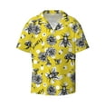 thumbnail image 1 of Xecao offers the Honeybee for Men's Casual Short-sleeved Shirt, a button-up collared shirt with a pocket, perfect for beach vacations and yacht travel in the Large size., 1 of 7