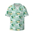 thumbnail image 1 of Xecao offers the Horse And Flower for Men's Casual Short-sleeved Shirt, a button-up collared shirt with a pocket, perfect for beach vacations and yacht travel in the 3X-Large size., 1 of 7