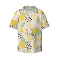 thumbnail image 1 of Xecao offers the Lemon Leaves for Men's Casual Short-sleeved Shirt, a button-up collared shirt with a pocket, perfect for beach vacations and yacht travel in the Medium size., 1 of 7