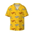 thumbnail image 1 of Xecao offers the Leopard Print for Men's Casual Short-sleeved Shirt, a button-up collared shirt with a pocket, perfect for beach vacations and yacht travel in the X-Large size., 1 of 7