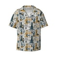 thumbnail image 1 of Xecao offers the Llama and Cactus1 for Men's Casual Short-sleeved Shirt, a button-up collared shirt with a pocket, perfect for beach vacations and yacht travel in the Small size., 1 of 7