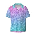 thumbnail image 1 of Xecao offers the Multicolor Glitter for Men's Casual Short-sleeved Shirt, a button-up collared shirt with a pocket, perfect for beach vacations and yacht travel in the XX-Large size., 1 of 7