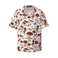 thumbnail image 1 of Xecao offers the Mushroom for Men's Casual Short-sleeved Shirt, a button-up collared shirt with a pocket, perfect for beach vacations and yacht travel in the Medium size., 1 of 7