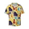 thumbnail image 1 of Xecao offers the Musical Instruments for Men's Casual Short-sleeved Shirt, a button-up collared shirt with a pocket, perfect for beach vacations and yacht travel in the X-Large size., 1 of 7
