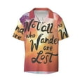 thumbnail image 1 of Xecao offers the Not All Who Wander Are Lost for Men's Casual Short-sleeved Shirt, a button-up collared shirt with a pocket, perfect for beach vacations and yacht travel in the X-Large size., 1 of 7