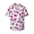 thumbnail image 1 of Xecao offers the Orchids Flowers for Men's Casual Short-sleeved Shirt, a button-up collared shirt with a pocket, perfect for beach vacations and yacht travel in the Large size., 1 of 7