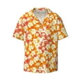 thumbnail image 1 of Xecao offers the Orchids Flowers for Men's Casual Short-sleeved Shirt, a button-up collared shirt with a pocket, perfect for beach vacations and yacht travel in the Small size., 1 of 7