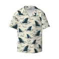 thumbnail image 1 of Xecao offers the Party Shark Cute for Men's Casual Short-sleeved Shirt, a button-up collared shirt with a pocket, perfect for beach vacations and yacht travel in the 3X-Large size., 1 of 7