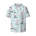 thumbnail image 1 of Xecao offers the Poodle Playing Skateboard for Men's Casual Short-sleeved Shirt, a button-up collared shirt with a pocket, perfect for beach vacations and yacht travel in the X-Large size., 1 of 7