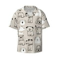 thumbnail image 1 of Xecao offers the Puppy for Men's Casual Short-sleeved Shirt, a button-up collared shirt with a pocket, perfect for beach vacations and yacht travel in the X-Large size., 1 of 7