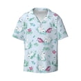 thumbnail image 1 of Xecao offers the Rabbit And Butterfly for Men's Casual Short-sleeved Shirt, a button-up collared shirt with a pocket, perfect for beach vacations and yacht travel in the Small size., 1 of 7