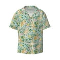 thumbnail image 1 of Xecao offers the Rabbit And Chick for Men's Casual Short-sleeved Shirt, a button-up collared shirt with a pocket, perfect for beach vacations and yacht travel in the 4X-Large size., 1 of 7