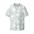 thumbnail image 1 of Xecao offers the Rabbit And Star for Men's Casual Short-sleeved Shirt, a button-up collared shirt with a pocket, perfect for beach vacations and yacht travel in the 3X-Large size., 1 of 7