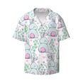 thumbnail image 1 of Xecao offers the Rabbit Back View for Men's Casual Short-sleeved Shirt, a button-up collared shirt with a pocket, perfect for beach vacations and yacht travel in the Large size., 1 of 7