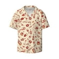 thumbnail image 1 of Xecao offers the Red Wine for Men's Casual Short-sleeved Shirt, a button-up collared shirt with a pocket, perfect for beach vacations and yacht travel in the Medium size., 1 of 7
