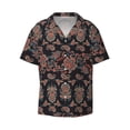 thumbnail image 1 of Xecao offers the Retro Floral for Men's Casual Short-sleeved Shirt, a button-up collared shirt with a pocket, perfect for beach vacations and yacht travel in the Small size., 1 of 7