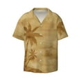 thumbnail image 1 of Xecao offers the Retro Palm Tree for Men's Casual Short-sleeved Shirt, a button-up collared shirt with a pocket, perfect for beach vacations and yacht travel in the 3X-Large size., 1 of 7